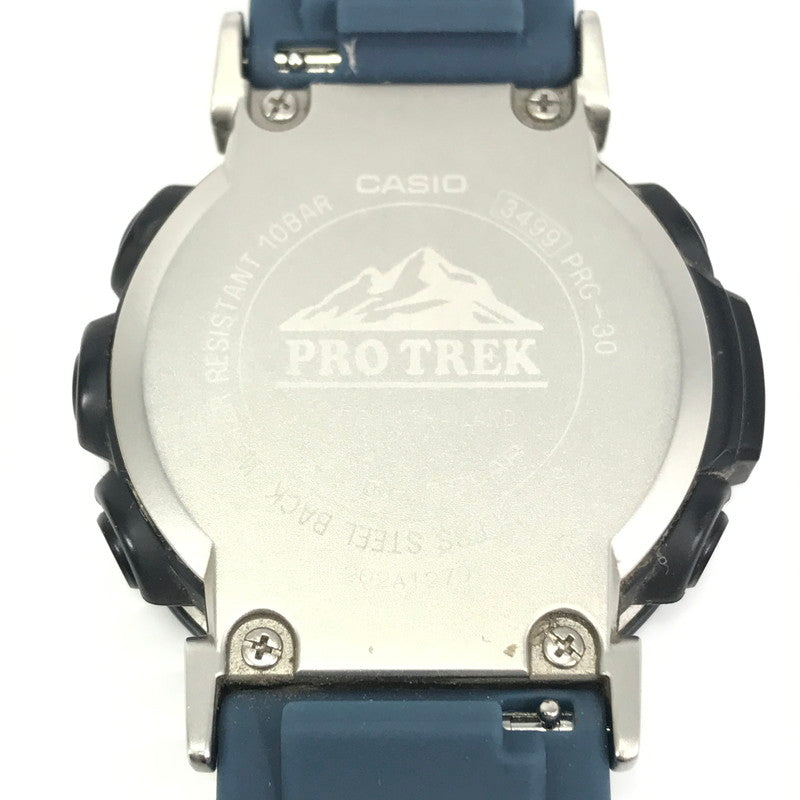 【中古品】【メンズ】 CASIO カシオ PRO TREK PRG-30 プロ トレック デジタル タフソーラー 腕時計 197-251021-rt-14-tag カラー：ブラック 万代Net店