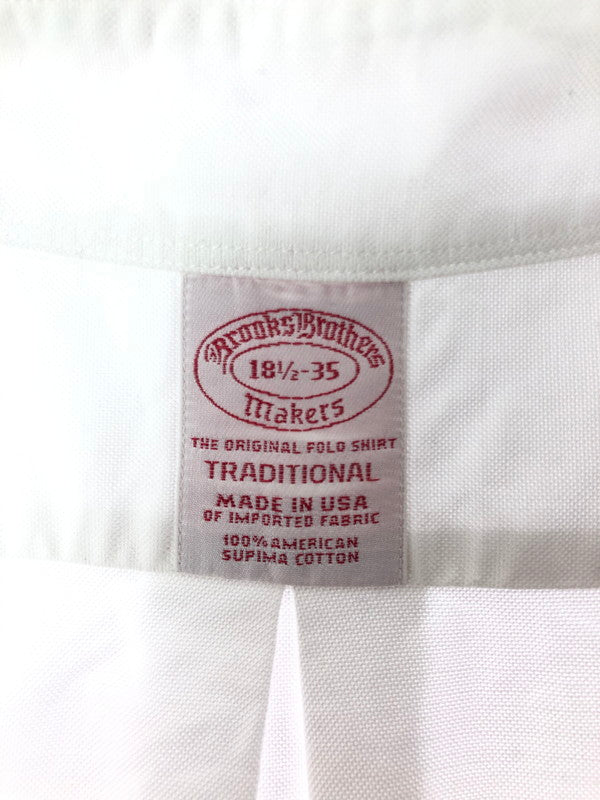 【中古品】【メンズ】 BROOKSBROTHERSブルックス ブラザーズ TRADITIONAL FIT BD SHIRT USA製 トラディショナル フィット シャツ 長袖シャツ 146-260516-rt-13-tagh サイズ：18 カラー：ホワイト 万代Net店