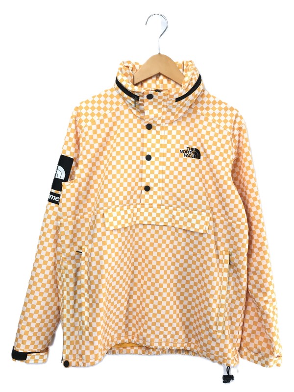 【中古品】【メンズ】 SUPREME x THE NORTH FACE ザ・ノース フェイス 11SS CHECKERED PULLOVER WINDBREAKER JACKET NP01110 ウィンドブレーカー 149-260701-rt-18-tag サイズ：S カラー：オレンジ 万代Net店