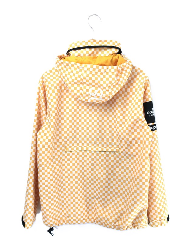【中古品】【メンズ】 SUPREME x THE NORTH FACE ザ・ノース フェイス 11SS CHECKERED PULLOVER WINDBREAKER JACKET NP01110 ウィンドブレーカー 149-260701-rt-18-tag サイズ：S カラー：オレンジ 万代Net店