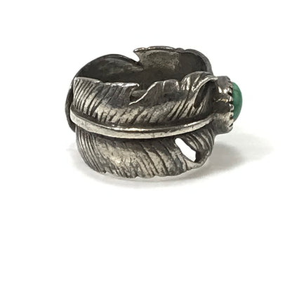 【現状渡し品】【メンズ】 SV925 TURQUOISE FEATHER RING ターコイズ フェザー リング 指輪 アクセサリー 191-260624-na-04-tagh カラー：シルバー 万代Net店