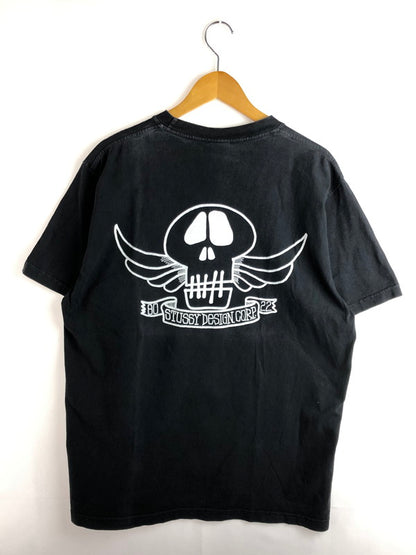 【現状渡し品】【メンズ】 STUSSY ステューシー SKULL WINGS PIG DYED TEE スカル ウィング Tシャツ 半袖Tシャツ 142-251022-na-01-tag サイズ：L カラー：ブラック 万代Net店