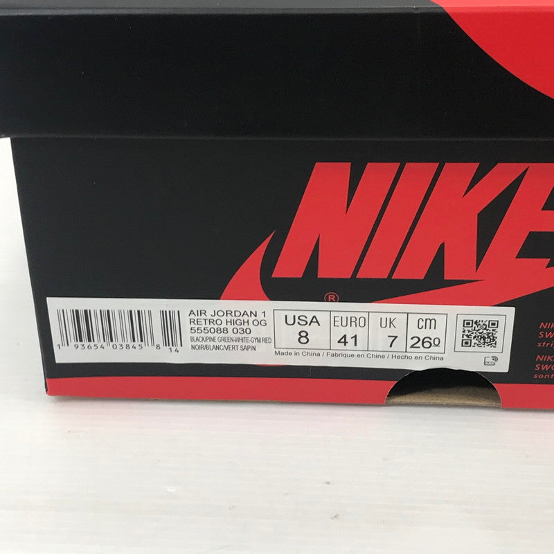 【中古品】【メンズ】 NIKE ナイキ AIR JORDAN 1 RETRO HIGH OG BLACK PINE GREEN 555088-030 エアジョーダン1 レトロ ハイ OG スニーカー 靴 160-251207-rt-02-tag サイズ：26cm US8 カラー：BLACK/PINE GREEN 万代Net店