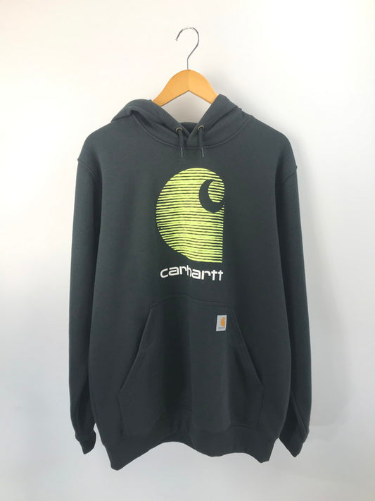 【中古品】【メンズ】 Carhartt カーハート LOGO PRINT HOODIE 105431BLK ロゴ プリント フーディー プルオーバーパーカー トップス 150-251021-yy-02-tag サイズ：M カラー：ブラック 万代Net店