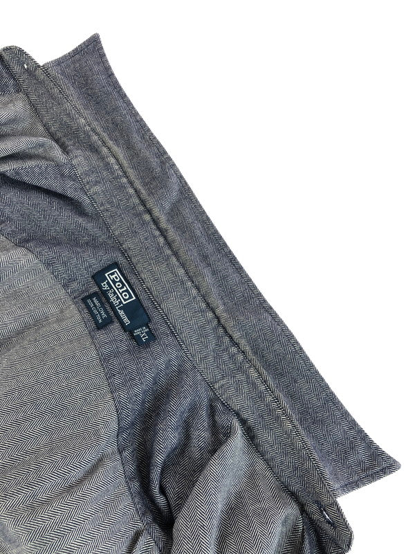 【中古品】【メンズ】 90'S MARLOWE HERRINGBONE L/S SHIRT 90年代 ヘリンボーン シャツ 長袖シャツ 146-251023-na-13-tag サイズ：XL カラー：ネイビー系 万代Net店