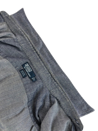 【中古品】【メンズ】 90'S MARLOWE HERRINGBONE L/S SHIRT 90年代 ヘリンボーン シャツ 長袖シャツ 146-251023-na-13-tag サイズ：XL カラー：ネイビー系 万代Net店