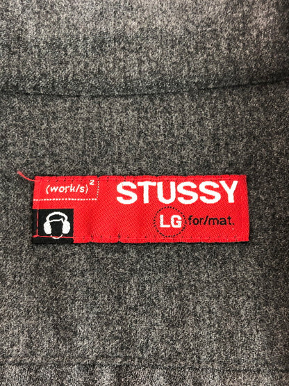 【中古品】【メンズ】 OLD STUSSY オールドステューシー 90'S L/S WORK SHIRT ワークシャツ 長袖シャツ USA製 赤タグ 142-251022-na-05-tag サイズ：L カラー：グレー 万代Net店