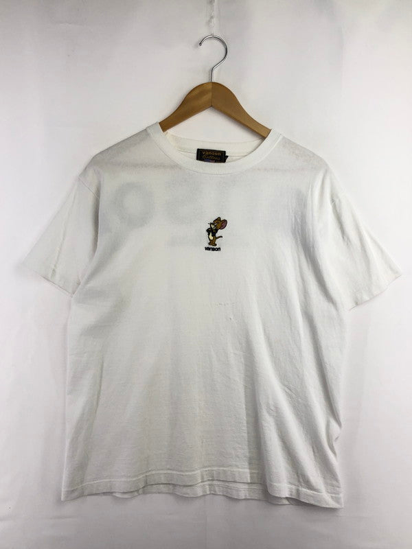 【中古品】【メンズ】 VANSON バンソン × TOM&JERRY トムとジェリー S/S TEE 刺繍 Tシャツ 半袖Tシャツ 145-260516-na-01-tagh サイズ：XL カラー：ホワイト 万代Net店