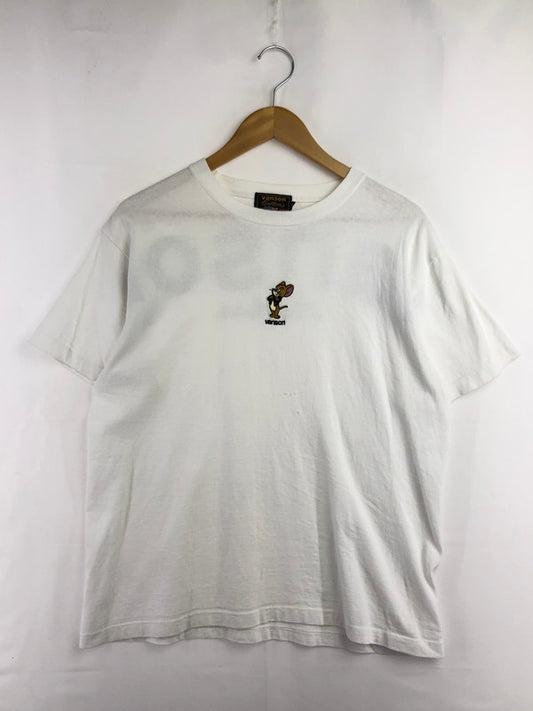 【中古品】【メンズ】 VANSON バンソン × TOM&JERRY トムとジェリー S/S TEE 刺繍 Tシャツ 半袖Tシャツ 145-260516-na-01-tagh サイズ：XL カラー：ホワイト 万代Net店