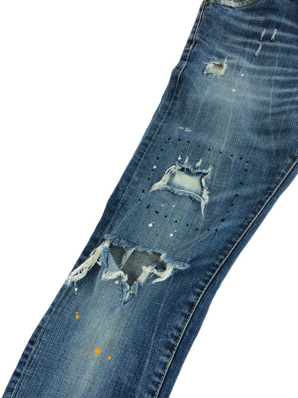 【中古品】【メンズ】 KRUSH DAMAGE PROCESSING SKINNY DENIM PANTS S71LB0121 S30144 ダメージ加工スキニーデニムパンツ 151-251025-rt-11-tag サイズ：44 カラー：インディゴ 万代Net店