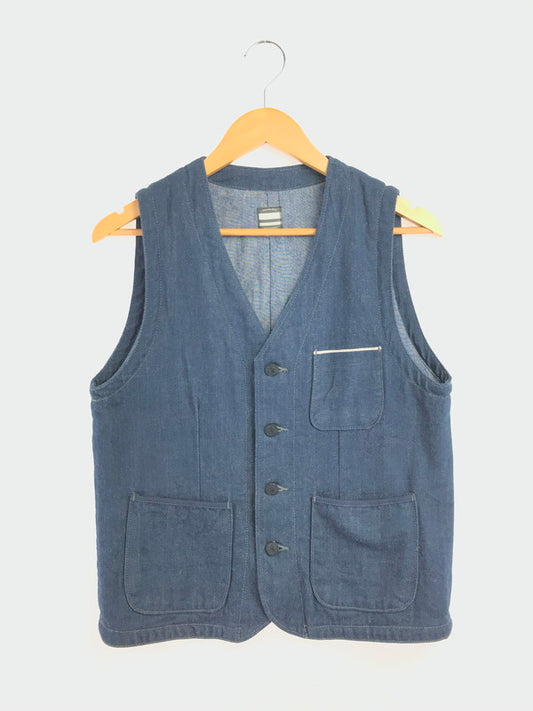 【中古品】【メンズ】 MOMOTARO JEANS 桃太郎ジーンズ DENIM WORK VEST デニム ワークベスト 145-260523-na-03-tagh サイズ：38 カラー：インディゴ 万代Net店