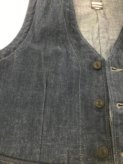 【中古品】【メンズ】 MOMOTARO JEANS 桃太郎ジーンズ DENIM WORK VEST デニム ワークベスト 145-260523-na-03-tagh サイズ：38 カラー：インディゴ 万代Net店