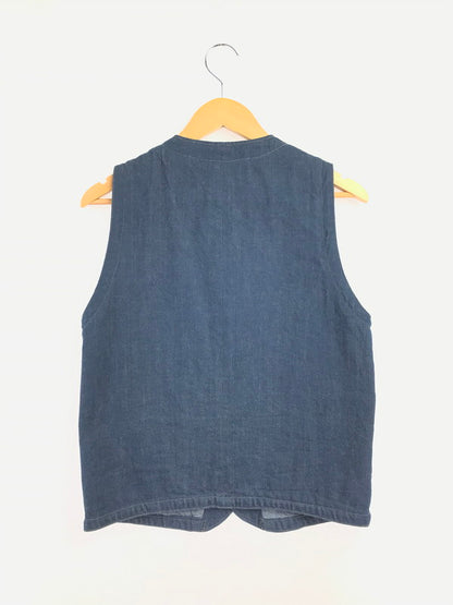 【中古品】【メンズ】 MOMOTARO JEANS 桃太郎ジーンズ DENIM WORK VEST デニム ワークベスト 145-260523-na-03-tagh サイズ：38 カラー：インディゴ 万代Net店