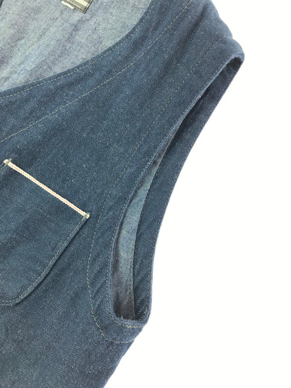 【中古品】【メンズ】 MOMOTARO JEANS 桃太郎ジーンズ DENIM WORK VEST デニム ワークベスト 145-260523-na-03-tagh サイズ：38 カラー：インディゴ 万代Net店