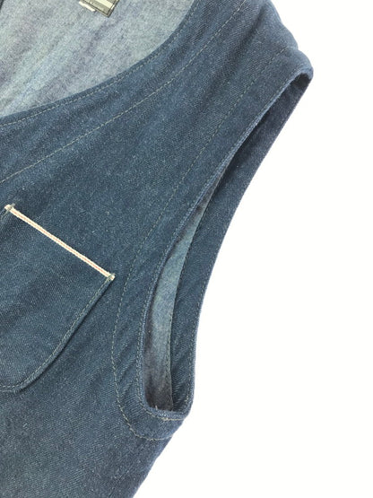 【中古品】【メンズ】 MOMOTARO JEANS 桃太郎ジーンズ DENIM WORK VEST デニム ワークベスト 145-260523-na-03-tagh サイズ：38 カラー：インディゴ 万代Net店