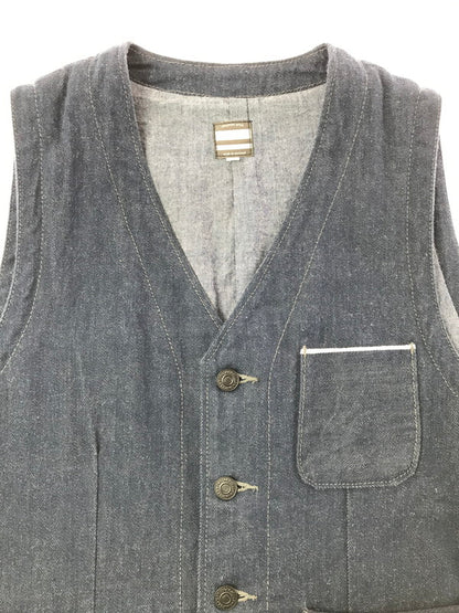 【中古品】【メンズ】 MOMOTARO JEANS 桃太郎ジーンズ DENIM WORK VEST デニム ワークベスト 145-260523-na-03-tagh サイズ：38 カラー：インディゴ 万代Net店