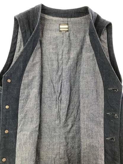 【中古品】【メンズ】 MOMOTARO JEANS 桃太郎ジーンズ DENIM WORK VEST デニム ワークベスト 145-260523-na-03-tagh サイズ：38 カラー：インディゴ 万代Net店