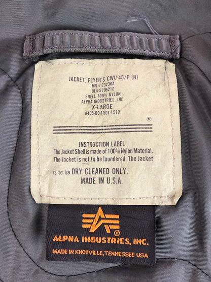 【中古品】【メンズ】 ALPHA アルファ 90's CWU-45P FLIGHT JACKET DLA-5795210 CWU-45P フライトジャケット 145-251023-rt-03-tag サイズ：XL カラー：カーキ 万代Net店