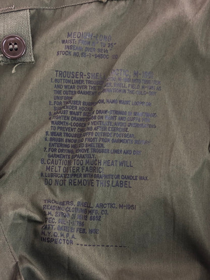 【中古品】【メンズ】 U.S.ARMY アメリカ軍 50's M-51 ARCTIC PANTS MILT-11786 M51 アークティック パンツ ボトムス 157-251025-rt-16-tag サイズ：M カラー：カーキ 万代Net店