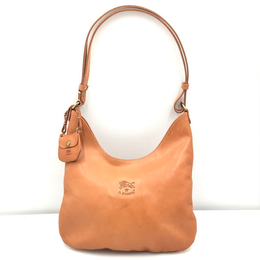 【中古品】【レディース】 IL BISONTE イルビゾンテ LEATHER SHOULDER BAG レザー ショルダーバッグ カバン 188-251116-na-05-tag カラー：キャメル 万代Net店