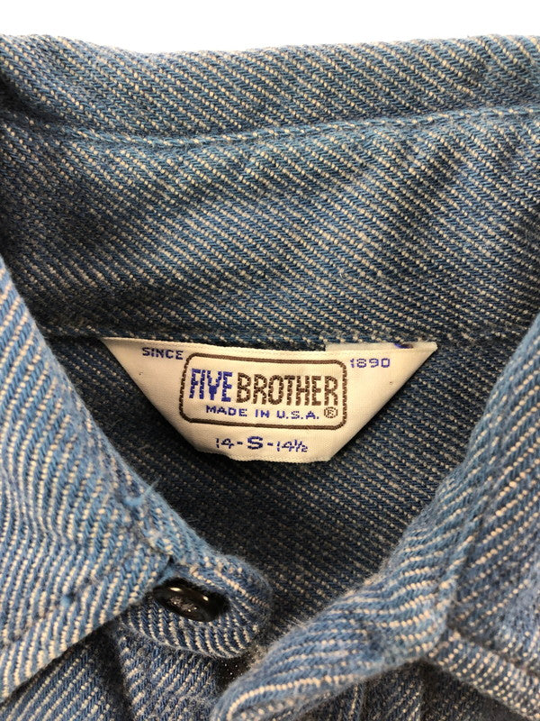 【中古品】【メンズ】 FIVE BROTHER ファイブ ブラザー TRIANGLE TAG HEAVYWEIGHT SHIRT 三角タグ ヘビーオンスシャツ 146-260514-rt-18-tagh サイズ：S カラー：インディゴ 万代Net店