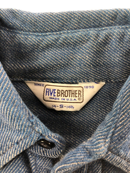 【中古品】【メンズ】 FIVE BROTHER ファイブ ブラザー TRIANGLE TAG HEAVYWEIGHT SHIRT 三角タグ ヘビーオンスシャツ 146-260514-rt-18-tagh サイズ：S カラー：インディゴ 万代Net店