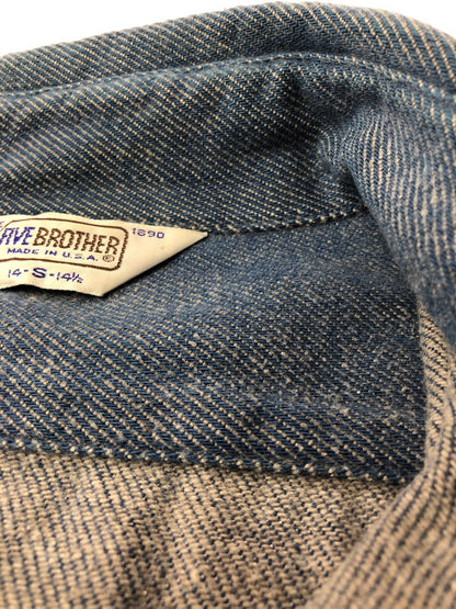 【中古品】【メンズ】 FIVE BROTHER ファイブ ブラザー TRIANGLE TAG HEAVYWEIGHT SHIRT 三角タグ ヘビーオンスシャツ 146-260514-rt-18-tagh サイズ：S カラー：インディゴ 万代Net店