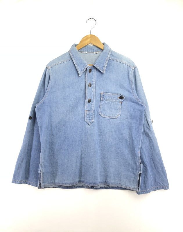 【中古品】【メンズ】 USED ユーズド PULLOVER DENIM SHIRT プルオーバー デニム シャツ 長袖シャツ トップス 146-260514-rt-11-tagh サイズ：不明 下記参照 カラー：インディゴ 万代Net店