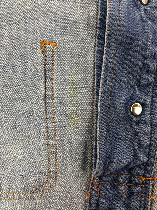 【中古品】【メンズ】 USED ユーズド PULLOVER DENIM SHIRT プルオーバー デニム シャツ 長袖シャツ トップス 146-260514-rt-11-tagh サイズ：不明 下記参照 カラー：インディゴ 万代Net店
