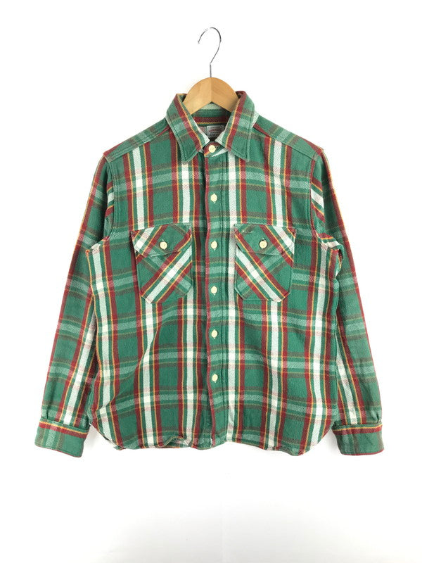 【現状渡し品】【メンズ】 WAREHOUSE ウエアハウス GUSSETED HEAVY FLANNEL SHIRT マチ付き ヘビーフランネルシャツ 長袖シャツ トップス 145-251214-rt-02-tag サイズ：15-15 1/2 カラー：グリーン 万代Net店