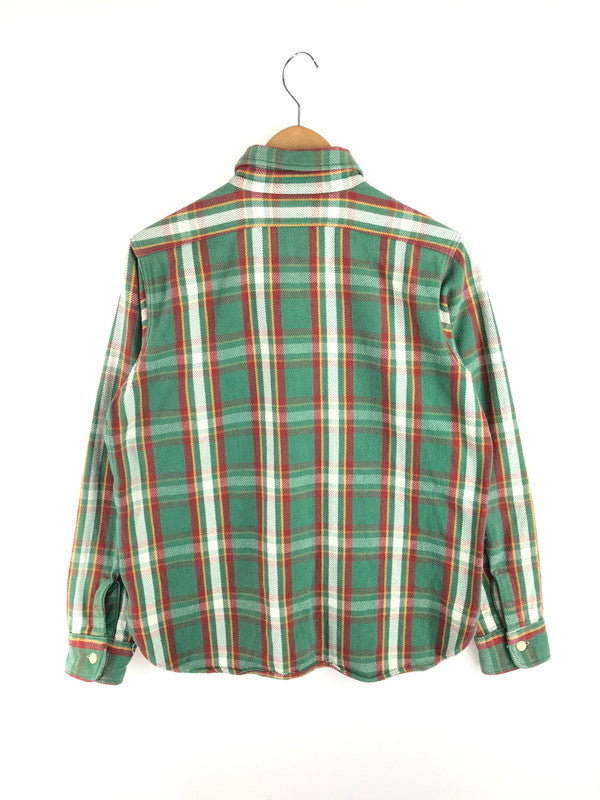 【現状渡し品】【メンズ】 WAREHOUSE ウエアハウス GUSSETED HEAVY FLANNEL SHIRT マチ付き ヘビーフランネルシャツ 長袖シャツ トップス 145-251214-rt-02-tag サイズ：15-15 1/2 カラー：グリーン 万代Net店