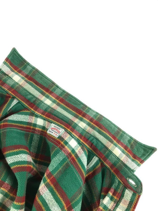 【現状渡し品】【メンズ】 WAREHOUSE ウエアハウス GUSSETED HEAVY FLANNEL SHIRT マチ付き ヘビーフランネルシャツ 長袖シャツ トップス 145-251214-rt-02-tag サイズ：15-15 1/2 カラー：グリーン 万代Net店