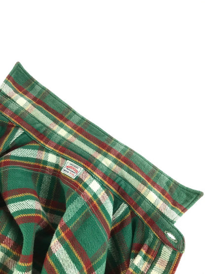 【現状渡し品】【メンズ】 WAREHOUSE ウエアハウス GUSSETED HEAVY FLANNEL SHIRT マチ付き ヘビーフランネルシャツ 長袖シャツ トップス 145-251214-rt-02-tag サイズ：15-15 1/2 カラー：グリーン 万代Net店