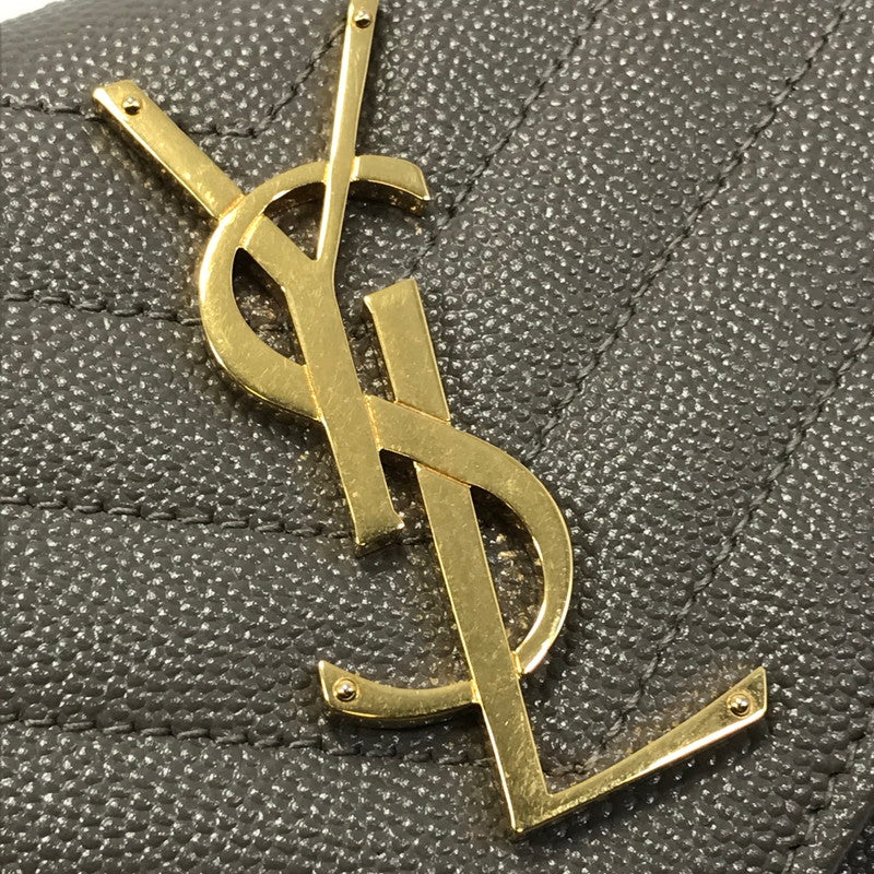【中古品】【レディース】 SAINT LAURENT サンローラン カサンドラ マトラッセ ラージ フラップ ウォレット 372264 BOW01 長財布 181-251105-na-05-tag カラー：グレー系 万代Net店