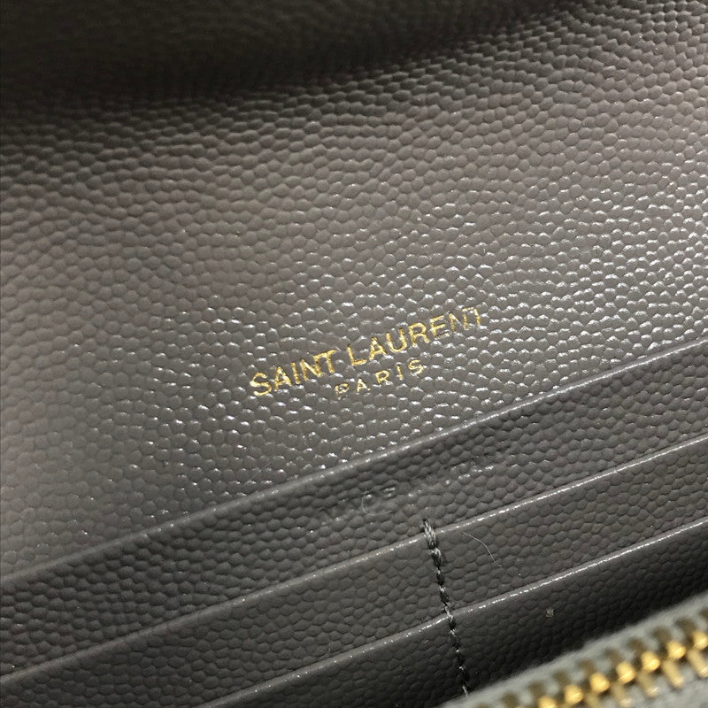 【中古品】【レディース】 SAINT LAURENT サンローラン カサンドラ マトラッセ ラージ フラップ ウォレット 372264 BOW01 長財布 181-251105-na-05-tag カラー：グレー系 万代Net店