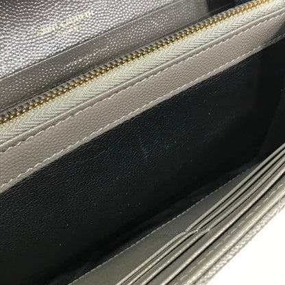 【中古品】【レディース】 SAINT LAURENT サンローラン カサンドラ マトラッセ ラージ フラップ ウォレット 372264 BOW01 長財布 181-251105-na-05-tag カラー：グレー系 万代Net店