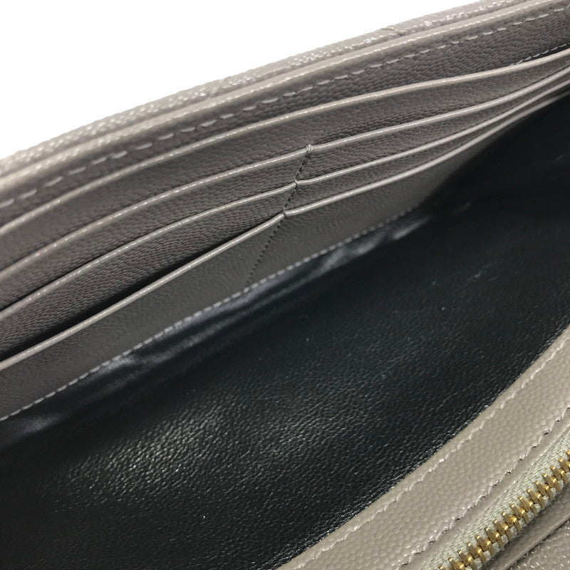 【中古品】【レディース】 SAINT LAURENT サンローラン カサンドラ マトラッセ ラージ フラップ ウォレット 372264 BOW01 長財布 181-251105-na-05-tag カラー：グレー系 万代Net店