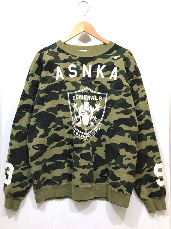 【中古品】【メンズ】 ASNKA GENERALS 1ST CAMO CREWNECK SWEAT カモ クルーネック スウェット トレーナー トップス 142-251115-rt-14-tag サイズ：L カラー：マルチカラー 万代Net店
