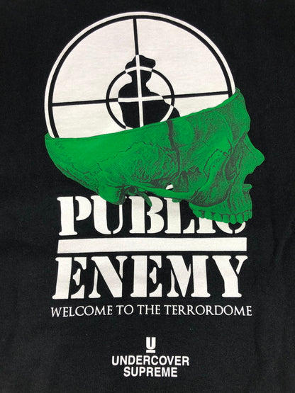 【中古品】【メンズ】 Supreme シュプリーム × UNDERCOVER アンダーカバー × PUBLIC ENEMY パブリック エネミー コラボ 18SS TERRORDOME HOODED SWEATSHIRT 149-251123-rt-17-tag サイズ：L カラー：ブラック 万代Net店