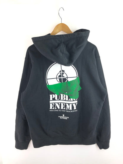 【中古品】【メンズ】 Supreme シュプリーム × UNDERCOVER アンダーカバー × PUBLIC ENEMY パブリック エネミー コラボ 18SS TERRORDOME HOODED SWEATSHIRT 149-251123-rt-17-tag サイズ：L カラー：ブラック 万代Net店