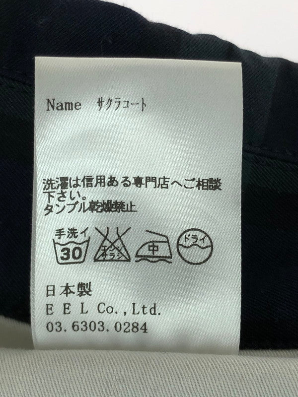 【中古品】【メンズ】 SAKURA COAT CHECK E-13100 サクラ コート チェック アウター 140-260107-rt-06-tag カラー：グリーン系 万代Net店