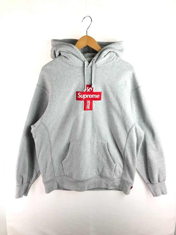 【中古品】【メンズ】 Supreme シュプリーム 20AW CROSS BOX LOGO HOODED SWEATSHIRT HEATHER GREY クロス ボックス ロゴ フーデッド スウェットシャツ パーカー トップス 149-251123-rt-12-tag サイズ：L カラー：グレー 万代Net店