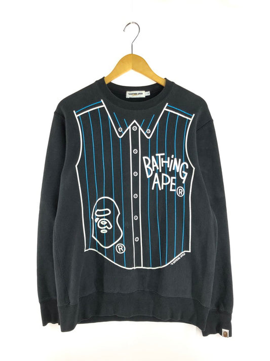 【中古品】【メンズ】 A BATHING APE アベイシングエイプ シャツプリント スウェット トレーナー 142-251108-na-03-tag サイズ：L カラー：ブラック 万代Net店