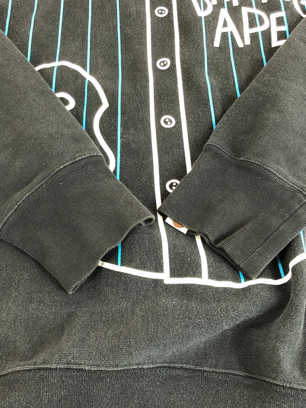 【中古品】【メンズ】 A BATHING APE アベイシングエイプ シャツプリント スウェット トレーナー 142-251108-na-03-tag サイズ：L カラー：ブラック 万代Net店