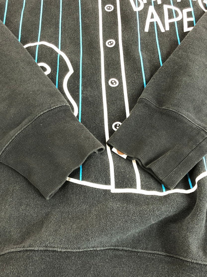 【中古品】【メンズ】 A BATHING APE アベイシングエイプ シャツプリント スウェット トレーナー 142-251108-na-03-tag サイズ：L カラー：ブラック 万代Net店