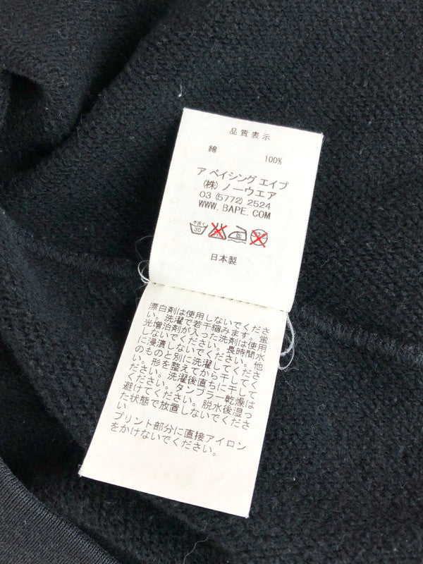 【中古品】【メンズ】 A BATHING APE アベイシングエイプ シャツプリント スウェット トレーナー 142-251108-na-03-tag サイズ：L カラー：ブラック 万代Net店