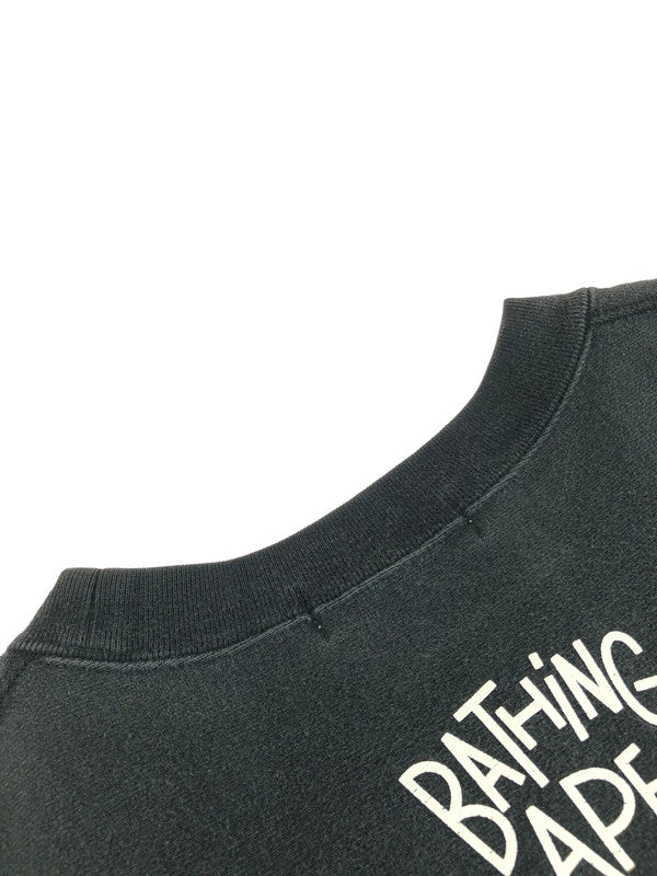 【中古品】【メンズ】 A BATHING APE アベイシングエイプ シャツプリント スウェット トレーナー 142-251108-na-03-tag サイズ：L カラー：ブラック 万代Net店