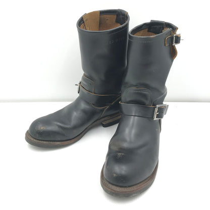 【中古品】【メンズ】 RED WING レッドウィング ENGINEER BOOTS 9268 茶芯 スチールトゥ エンジニアブーツ 靴 164-251112-rt-02-tag サイズ：9D カラー：ブラック 万代Net店