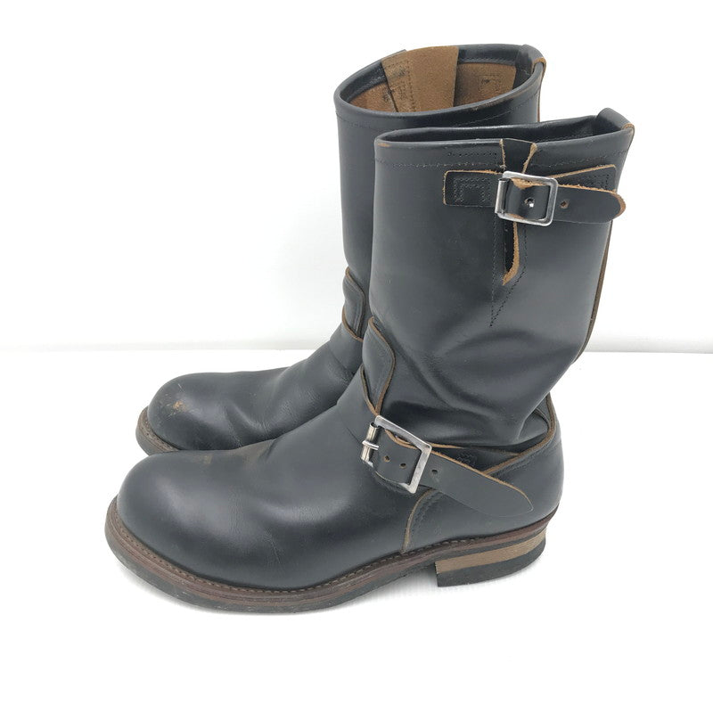 【中古品】【メンズ】 RED WING レッドウィング ENGINEER BOOTS 9268 茶芯 スチールトゥ エンジニアブーツ 靴 164-251112-rt-02-tag サイズ：9D カラー：ブラック 万代Net店