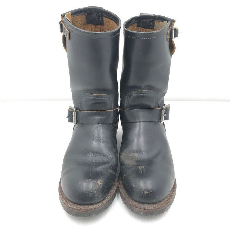 【中古品】【メンズ】 RED WING レッドウィング ENGINEER BOOTS 9268 茶芯 スチールトゥ エンジニアブーツ 靴 164-251112-rt-02-tag サイズ：9D カラー：ブラック 万代Net店